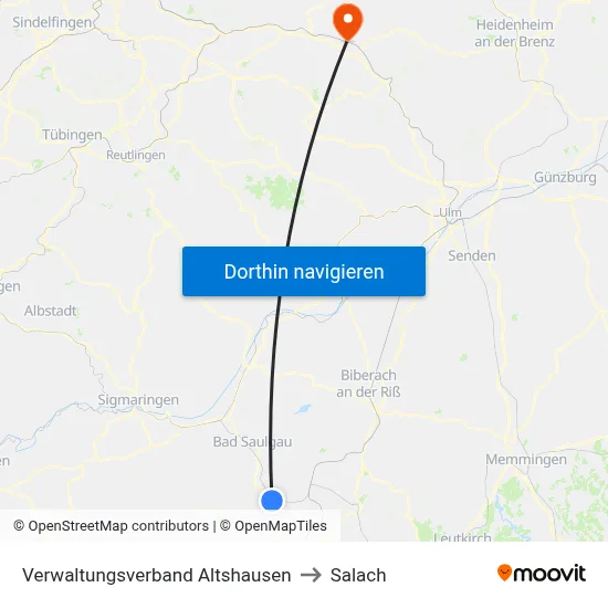 Verwaltungsverband Altshausen to Salach map