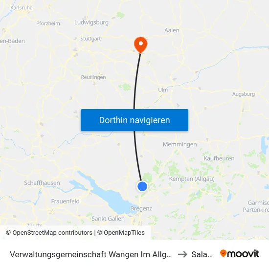 Verwaltungsgemeinschaft Wangen Im Allgäu to Salach map
