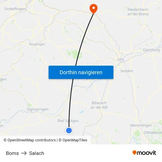 Boms to Salach map