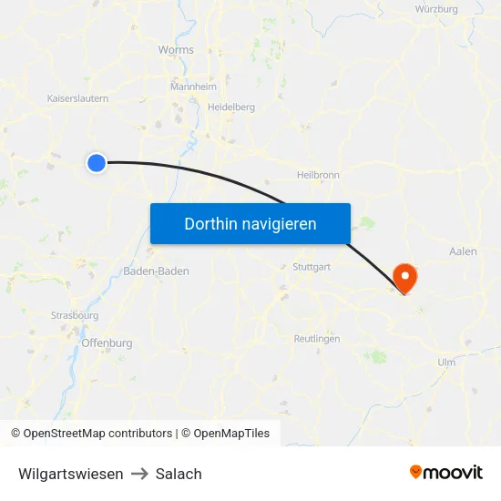 Wilgartswiesen to Salach map