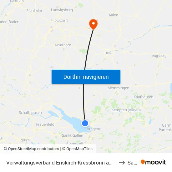 Verwaltungsverband Eriskirch-Kressbronn am Bodensee-Langenargen to Salach map