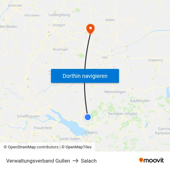 Verwaltungsverband Gullen to Salach map