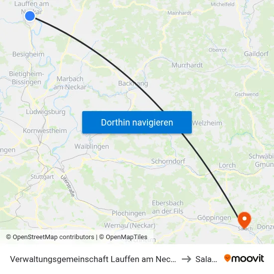 Verwaltungsgemeinschaft Lauffen am Neckar to Salach map