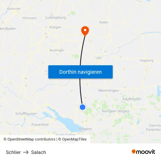 Schlier to Salach map