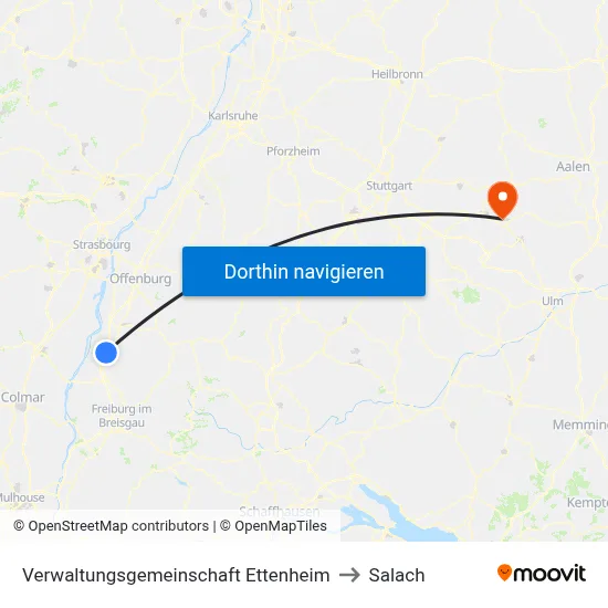 Verwaltungsgemeinschaft Ettenheim to Salach map