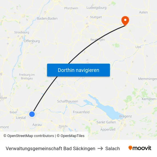 Verwaltungsgemeinschaft Bad Säckingen to Salach map