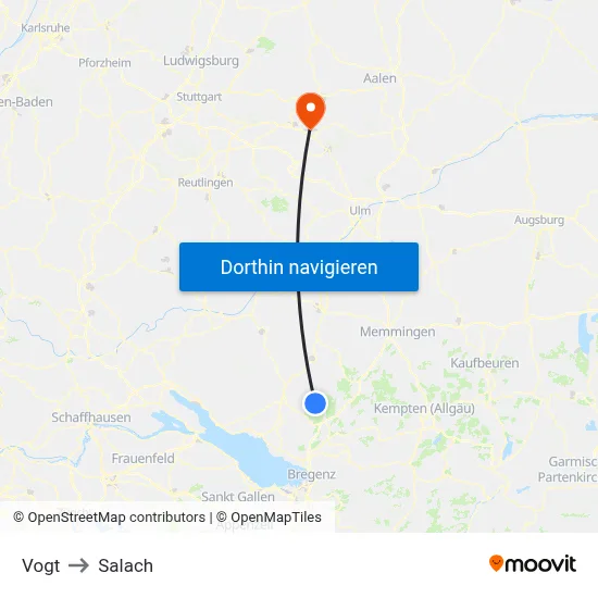 Vogt to Salach map