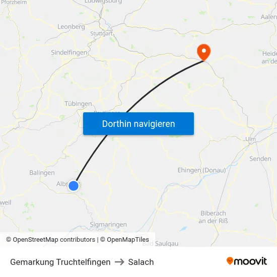 Gemarkung Truchtelfingen to Salach map