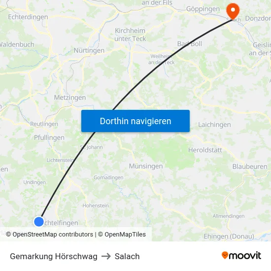 Gemarkung Hörschwag to Salach map