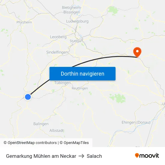 Gemarkung Mühlen am Neckar to Salach map