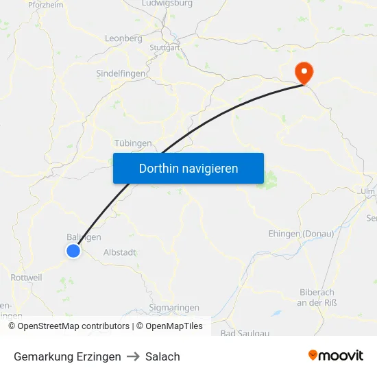 Gemarkung Erzingen to Salach map