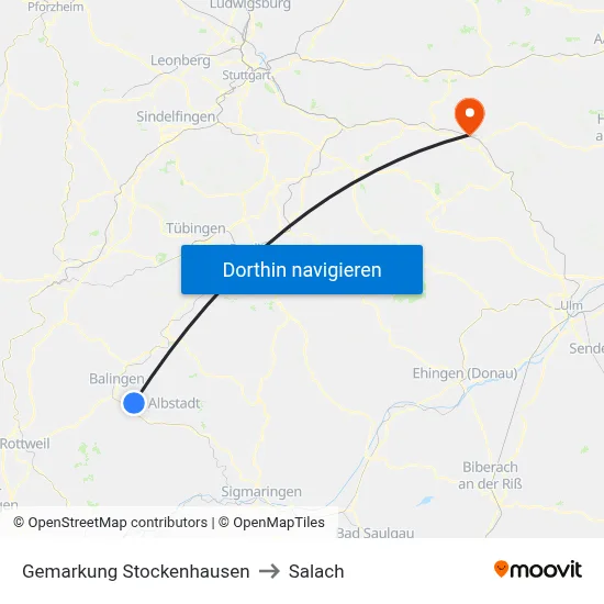 Gemarkung Stockenhausen to Salach map