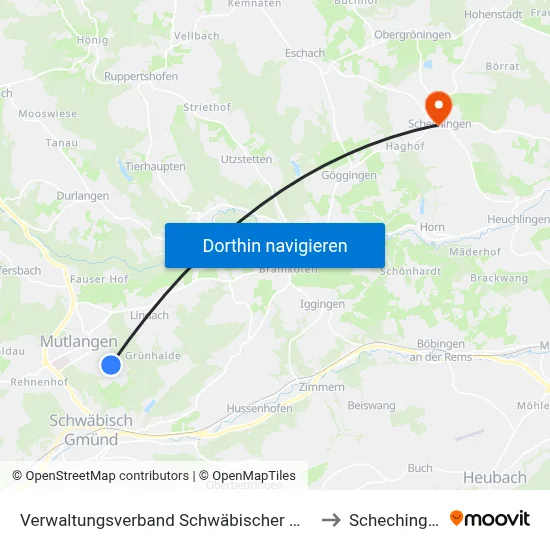 Verwaltungsverband Schwäbischer Wald to Schechingen map