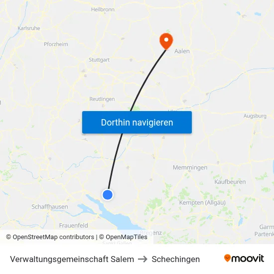 Verwaltungsgemeinschaft Salem to Schechingen map