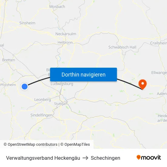 Verwaltungsverband Heckengäu to Schechingen map