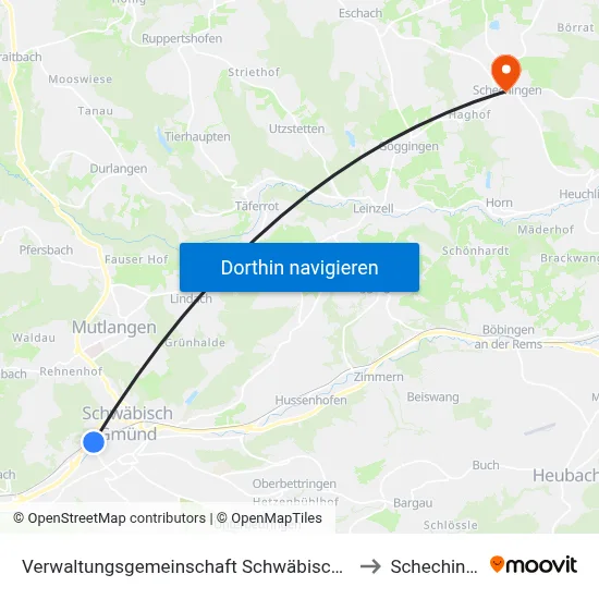 Verwaltungsgemeinschaft Schwäbisch Gmünd to Schechingen map