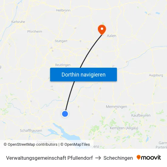 Verwaltungsgemeinschaft Pfullendorf to Schechingen map