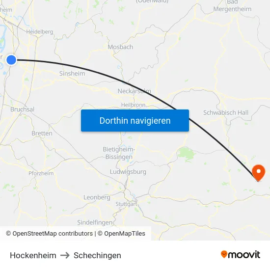 Hockenheim to Schechingen map