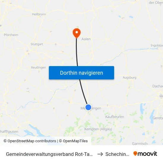 Gemeindeverwaltungsverband Rot-Tannheim to Schechingen map