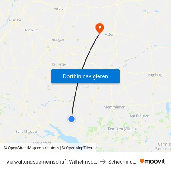 Verwaltungsgemeinschaft Wilhelmsdorf to Schechingen map