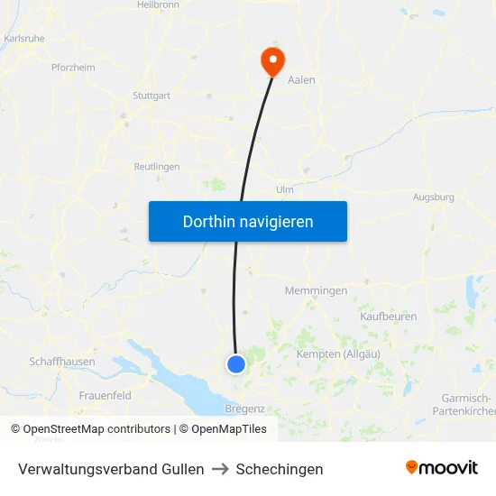 Verwaltungsverband Gullen to Schechingen map