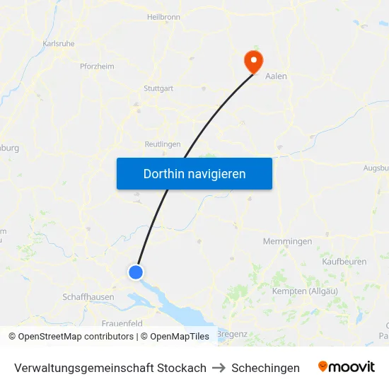 Verwaltungsgemeinschaft Stockach to Schechingen map
