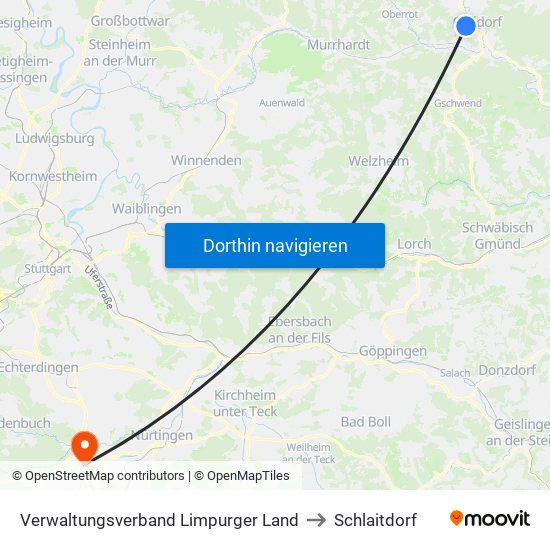 Verwaltungsverband Limpurger Land to Schlaitdorf map