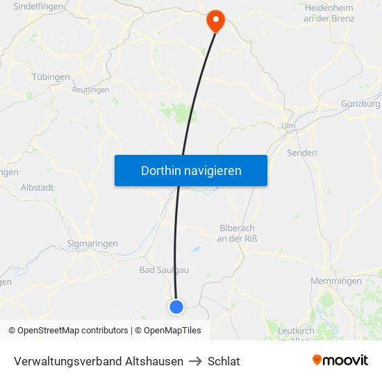 Verwaltungsverband Altshausen to Schlat map