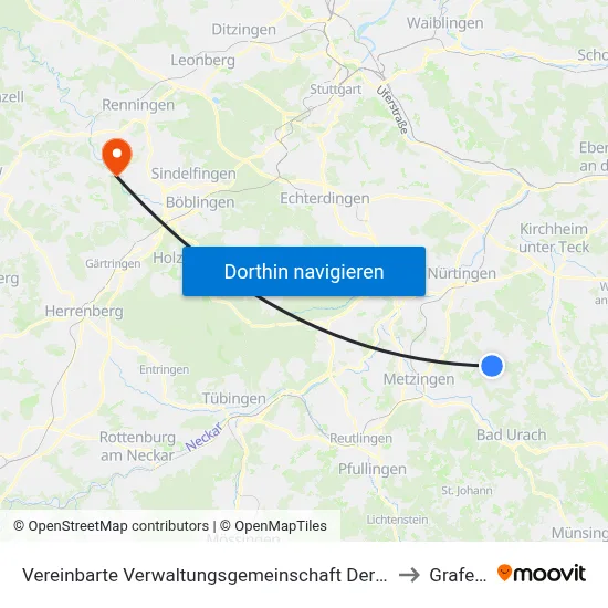 Vereinbarte Verwaltungsgemeinschaft Der Stadt Neuffen to Grafenau map