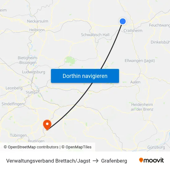 Verwaltungsverband Brettach/Jagst to Grafenberg map