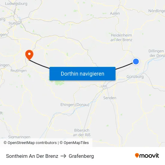 Sontheim An Der Brenz to Grafenberg map