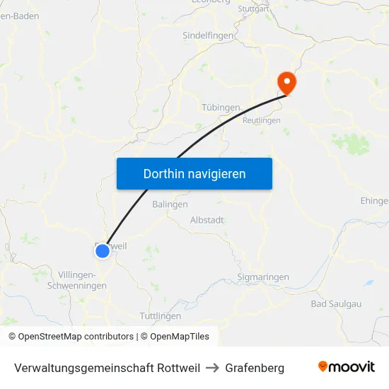 Verwaltungsgemeinschaft Rottweil to Grafenberg map