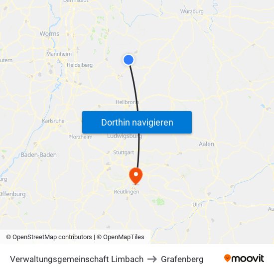 Verwaltungsgemeinschaft Limbach to Grafenberg map