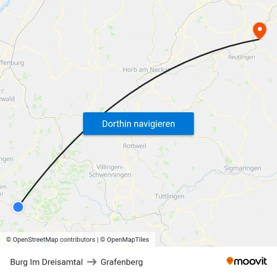 Burg Im Dreisamtal to Grafenberg map