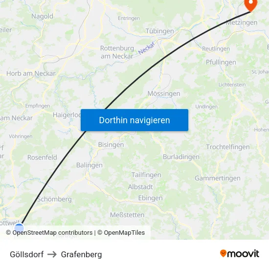 Göllsdorf to Grafenberg map