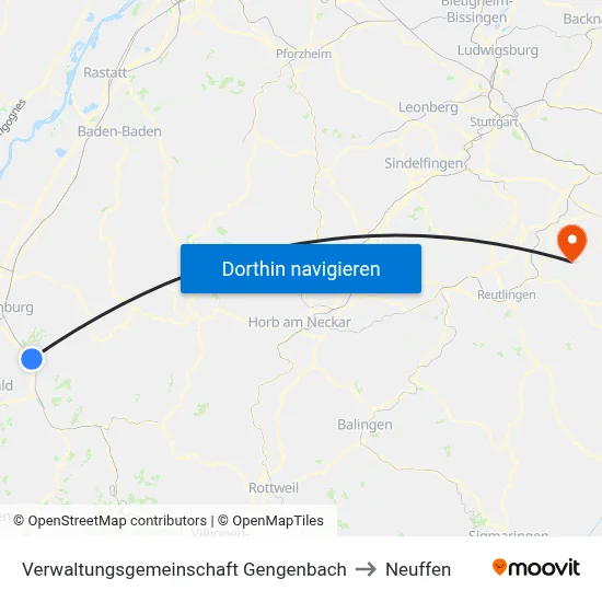 Verwaltungsgemeinschaft Gengenbach to Neuffen map