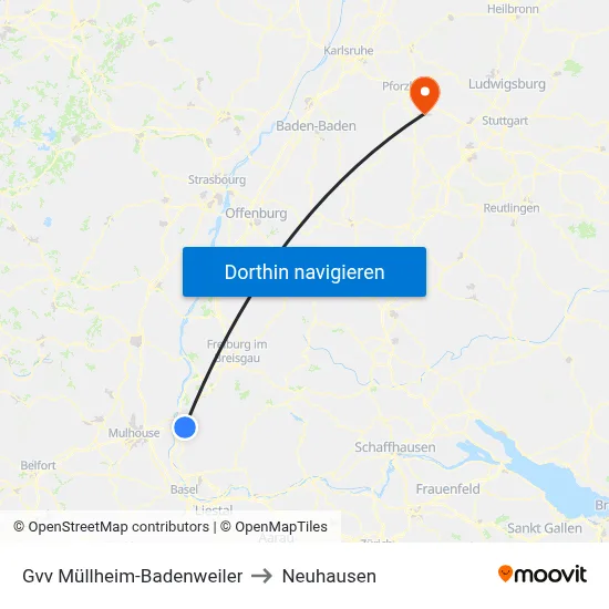 Gvv Müllheim-Badenweiler to Neuhausen map