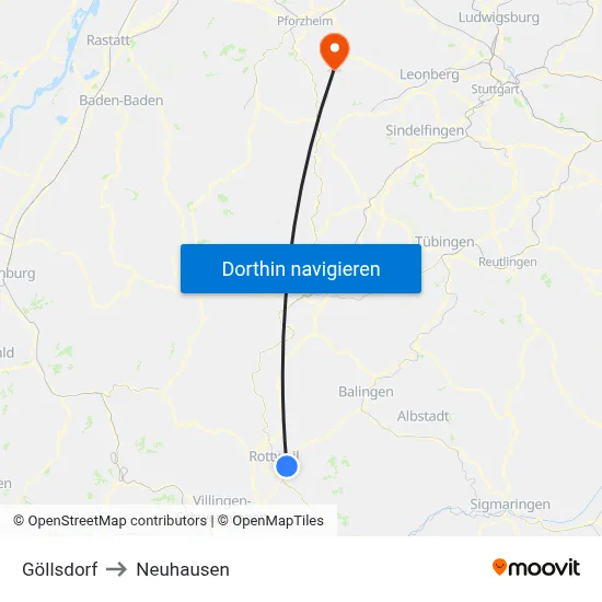 Göllsdorf to Neuhausen map