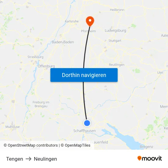 Tengen to Neulingen map