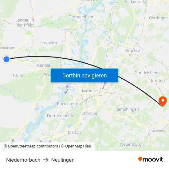 Niederhorbach to Neulingen map
