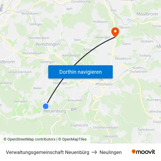 Verwaltungsgemeinschaft Neuenbürg to Neulingen map