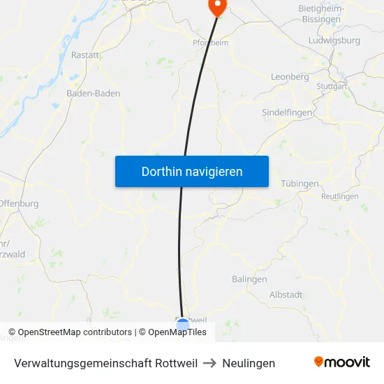 Verwaltungsgemeinschaft Rottweil to Neulingen map