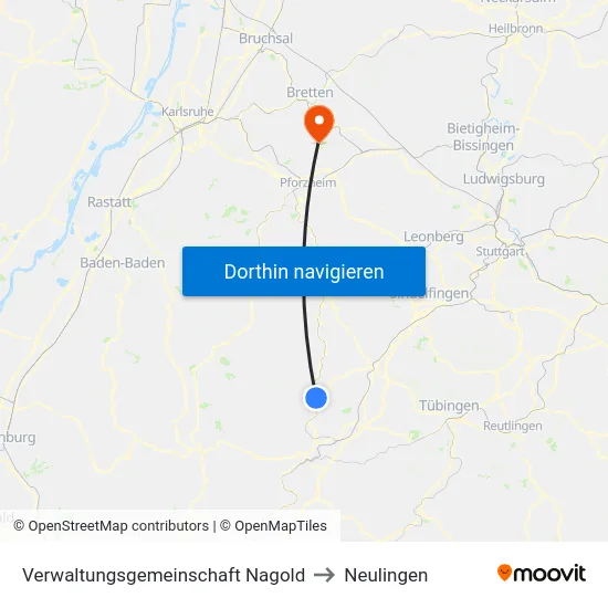 Verwaltungsgemeinschaft Nagold to Neulingen map