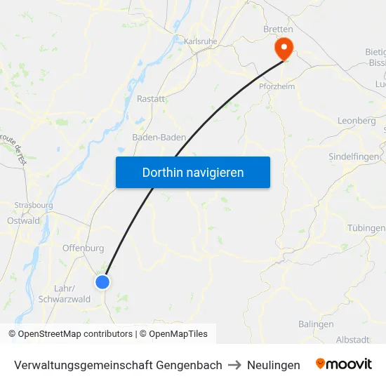 Verwaltungsgemeinschaft Gengenbach to Neulingen map