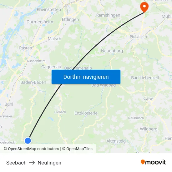 Seebach to Neulingen map