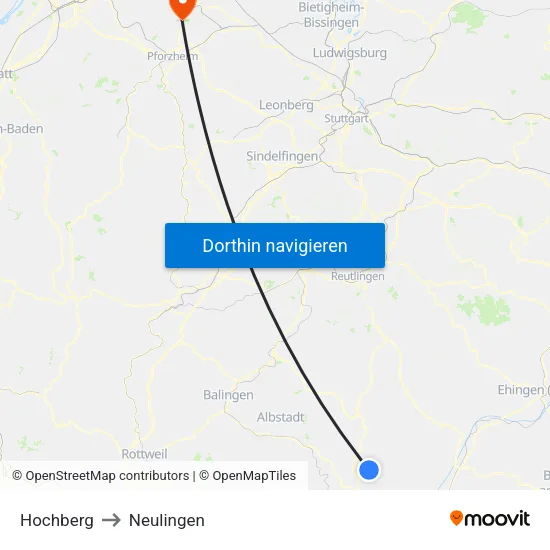Hochberg to Neulingen map