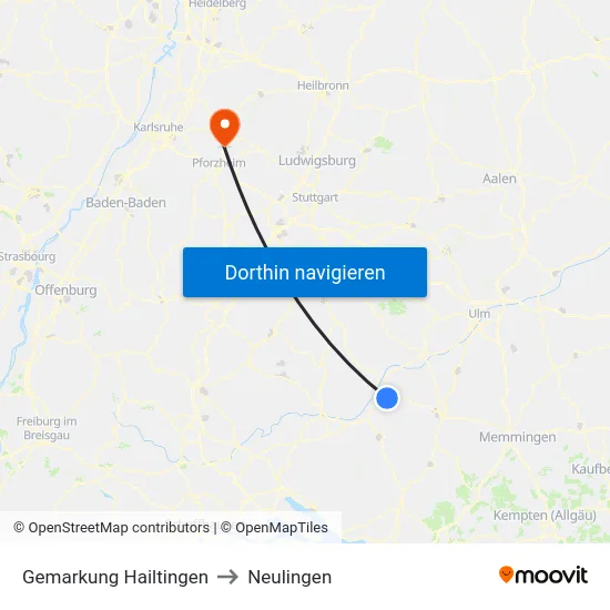 Gemarkung Hailtingen to Neulingen map