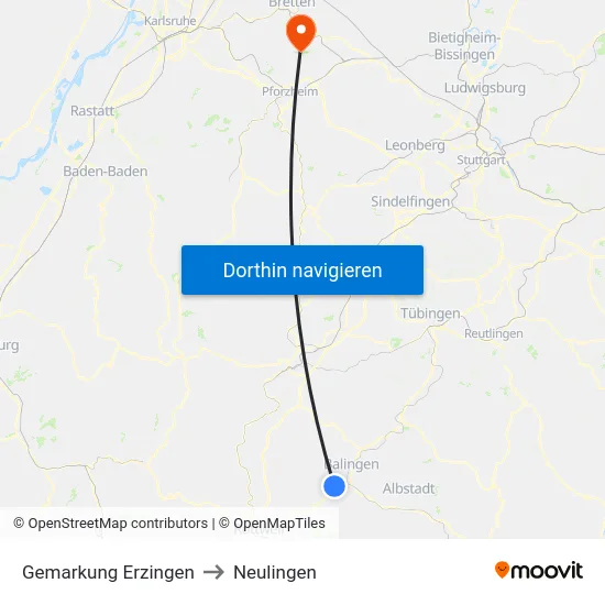 Gemarkung Erzingen to Neulingen map