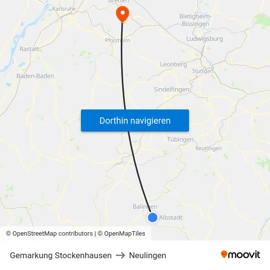 Gemarkung Stockenhausen to Neulingen map