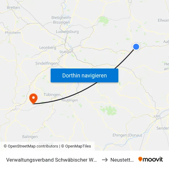 Verwaltungsverband Schwäbischer Wald to Neustetten map